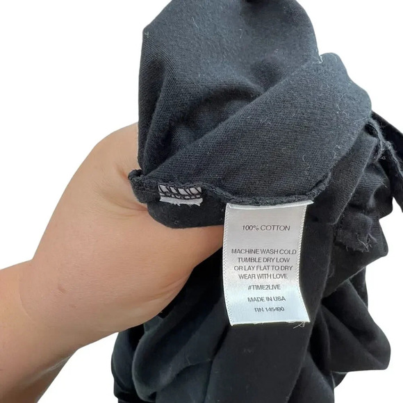 Electric & Rose Black Long Sleeve Cotton Crew Neck Tee Shirt Size Medium - Picture 9 of 9